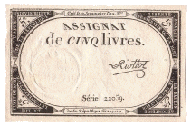 Assignat de 5 Livres