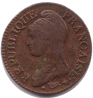 Cinq Centimes, Grand module (avers)
