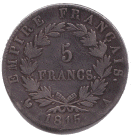 5 Francs Napoléon Ier Empereur, Cent-jours (revers)