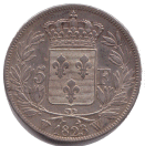 5 Francs LOUIS XVIII au buste nu (revers)