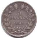 5 Francs LOUIS-PHILIPPE, Tête laurée (revers)