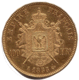 100 Francs NAPOLEON III, Tête nue (revers)